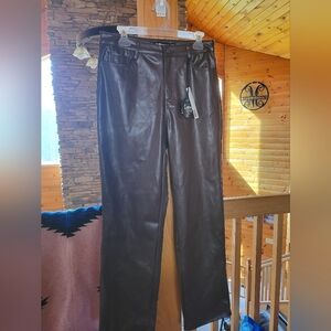 💰⏳️Dollhouse vegan leather wide leg curvey pants NWT SIZE 11/12